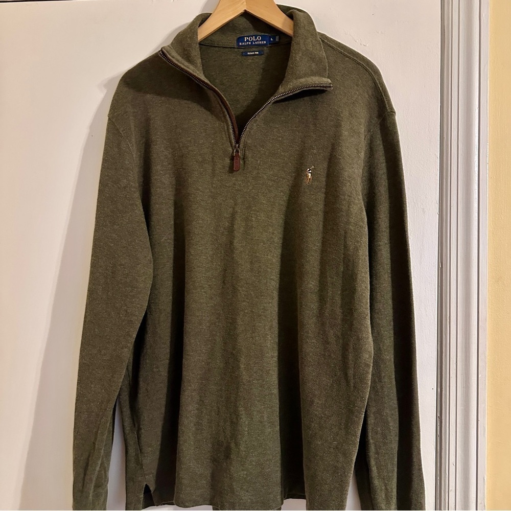 POLO RALPH LAUREN Estate-Rib Quarter-Zip Pullover Mens L
